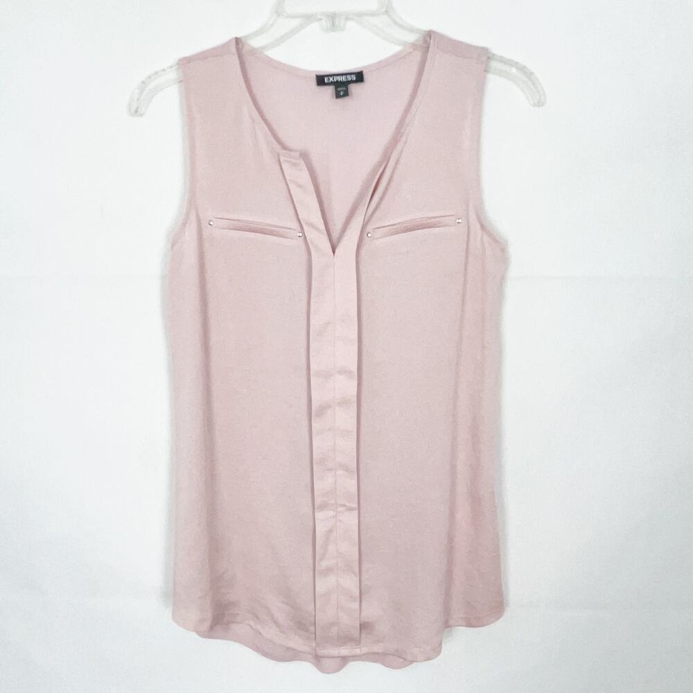 Express Women's Sleeveless Pink Top Size S Workwear Casual